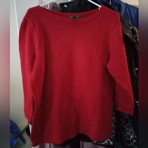 ☀*Vintage Ralph Lauren Bateau/ Boat Neck 100% Cotton Ribbed Sweater - Size: XL